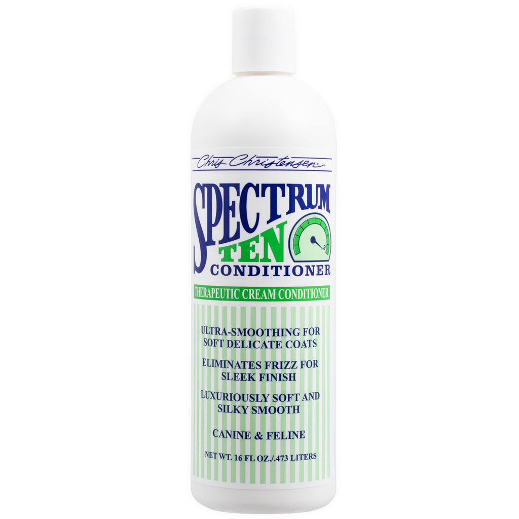 Chris Christensen Spectrum Ten Dog Conditioner Groom Like a Professional Gentle Cleansing Leaves Coat Soft & Silky Gorgeous Shine Made in the USA 473ml