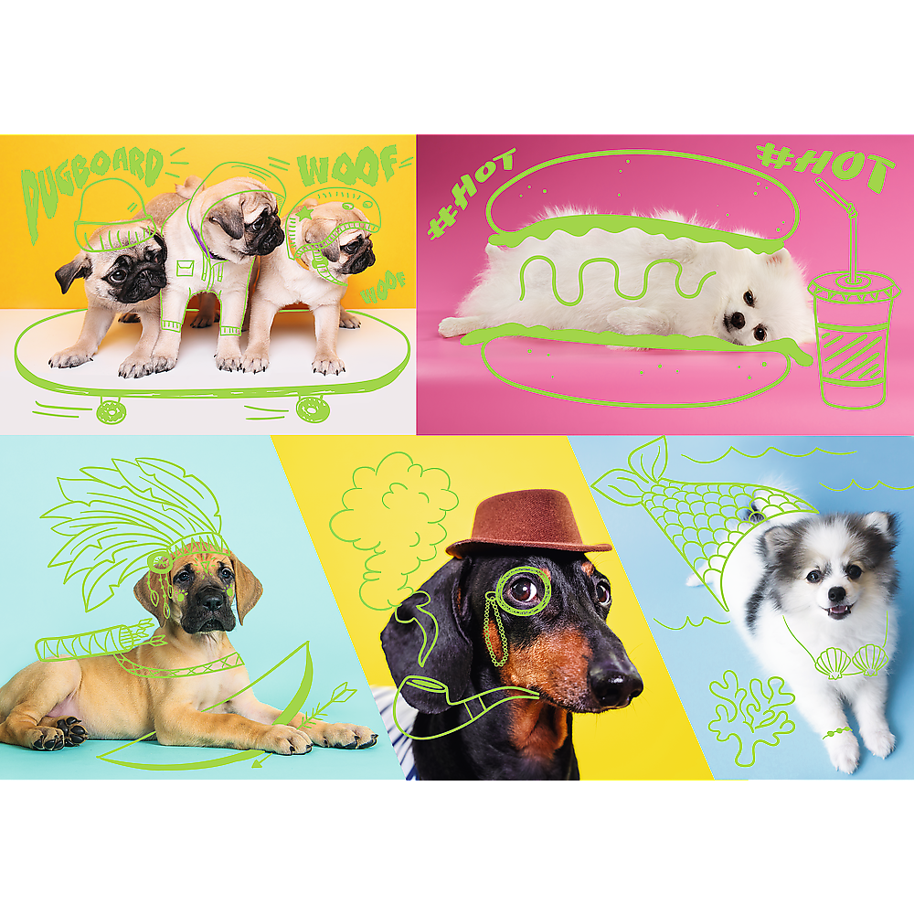 1000 Piece Jigsaw Puzzle, Far Out Dogs