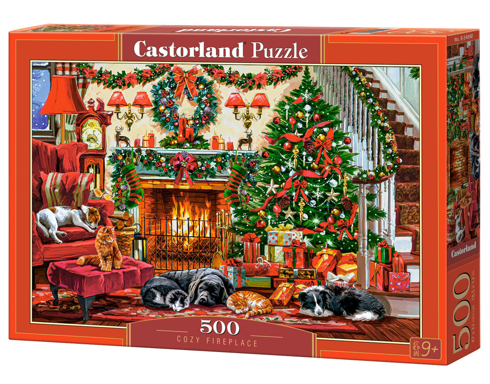 500 Piece Jigsaw Puzzle, Cozy Fireplace