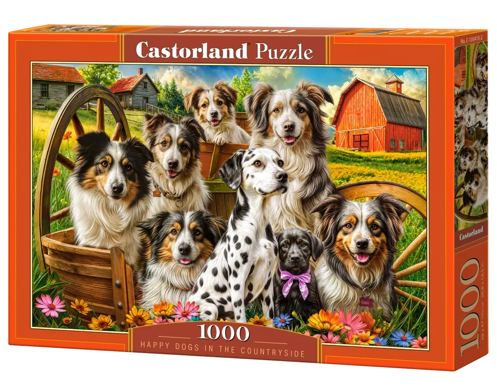 1000 Piece Jigsaw Puzzle, Happy Dogs In The Countryside