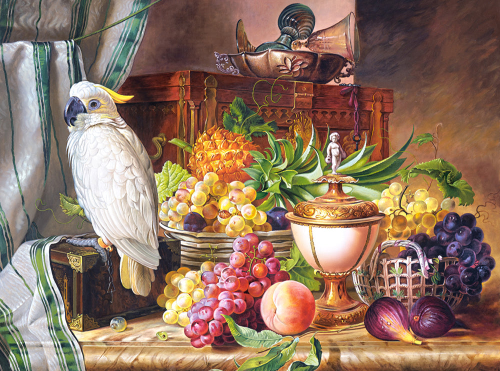 3000 Piece Jigsaw Puzzles, Still Life With Fruit and a Cockatoo